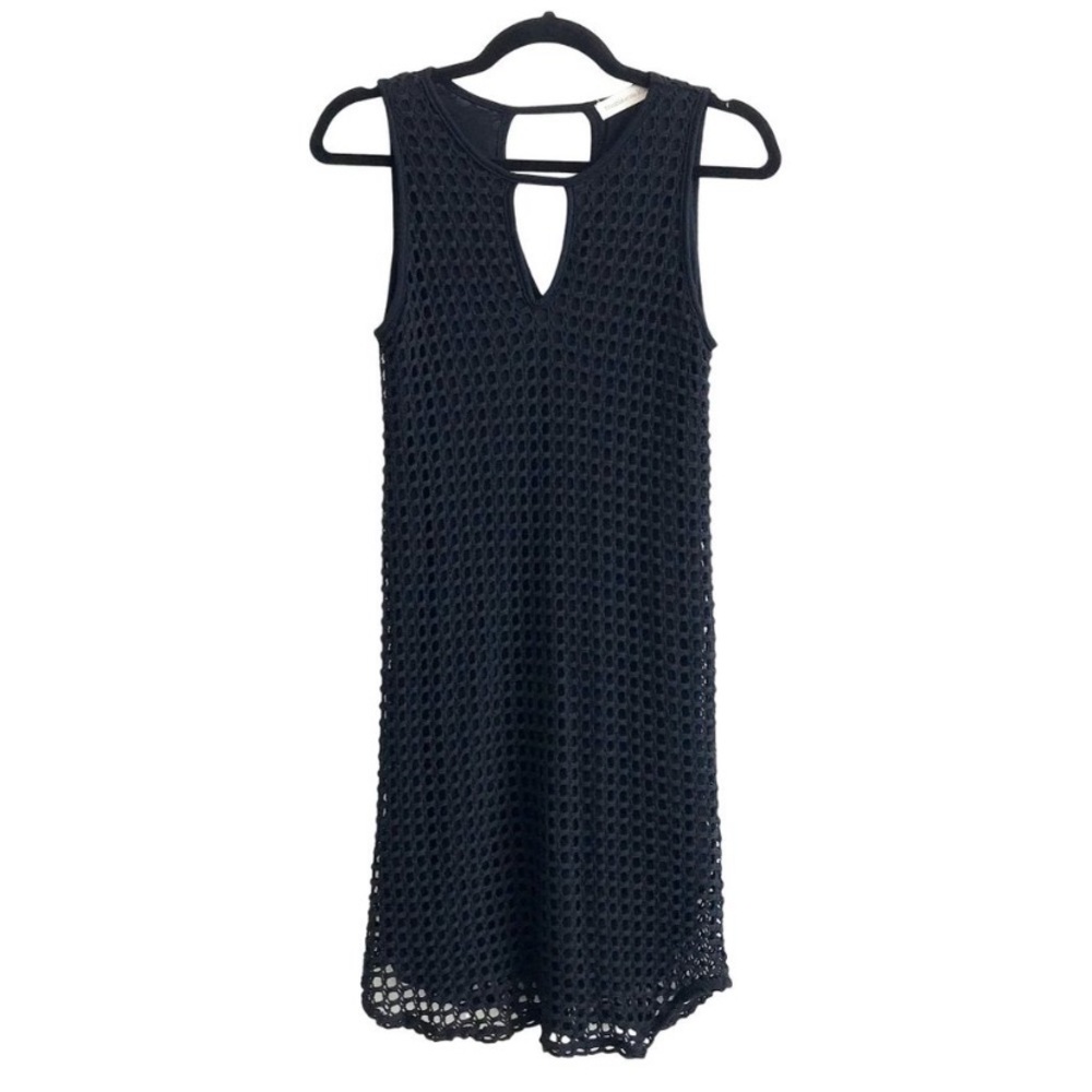 Trouble at the Mill Navy Blue Keyhole Shift Dress Size Large
